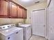 Well-lit laundry room featuring updated appliances and ample cabinet space for storage at 2730 Vintage Reserve Ln, Marietta, GA 30066