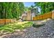 Backyard view with a wooden fence and patio at 1131 Hershey Dr, Marietta, GA 30062