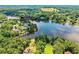 Aerial view of the property on 55 Moray Place, with lake access and mature trees at 55 Moray Pl, Covington, GA 30014
