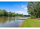 Scenic view of a private dock on a calm lake with lush greenery at 55 Moray Pl, Covington, GA 30014