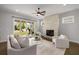 Cozy living room with a fireplace, plush seating, and sliding glass doors leading to the outdoor space at 6320 Halcyon Garden Dr, Alpharetta, GA 30005