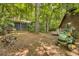 Overgrown backyard with mature trees and wood exterior siding needing maintenance for curb appeal at 652 Post Oak Rd, Jonesboro, GA 30238