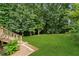Expansive backyard featuring lush greenery and mature trees, creating a private and serene outdoor space at 3753 Eli Dr, Snellville, GA 30039