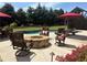 Backyard with inviting stone fire pit surrounded by comfortable seating, perfect for outdoor gatherings and relaxation at 848 Rolling Nw Hl, Kennesaw, GA 30152