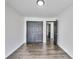 Bedroom with closet, modern flooring, and sleek doors for a contemporary look at 131 Turning Point, Stockbridge, GA 30281