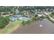 Aerial view of community lake, pool and tennis courts at 7160 Fawn Lake Dr, Alpharetta, GA 30005