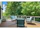 Inviting outdoor deck with comfortable seating surrounded by lush greenery at 1215 Renaissance Se Ct, Mableton, GA 30126