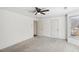 Bedroom featuring neutral walls, carpeted floors, and a ceiling fan at 2108 Main Nw St, Atlanta, GA 30318