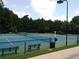 Well-maintained community tennis courts with lighting for evening play, surrounded by lush greenery at 3898 High Dove Sw Way # 12, Smyrna, GA 30082