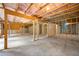 Large unfinished basement with exposed ceiling, wood framing, and potential for customization at 865 Athena Bnd, Fairburn, GA 30213