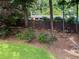 Landscaped backyard featuring a wood privacy fence and mature trees at 1280 Sanden Ferry Dr, Decatur, GA 30033