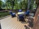 This wood deck has outdoor seating and a view of the backyard at 1280 Sanden Ferry Dr, Decatur, GA 30033