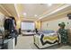 Finished basement living room area featuring a movie screen, two sofas and a Christmas tree at 5410 Cottage Farm Rd, Alpharetta, GA 30022