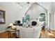 Spacious living room features a fireplace, high ceilings, and natural light at 2845 Burgundy Dr, Cumming, GA 30041