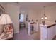 Hallway with a staircase and a charming light fixture at 3743 Johnston Rd, Winston, GA 30187