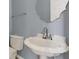 Powder room with designer sink, mirror, and fixtures at 140 Heritage Ct, Fayetteville, GA 30214