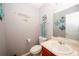 Charming half bathroom with gray walls, modern decor, and vanity sink at 1964 Cutters Mill Way, Lithonia, GA 30058