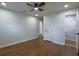 This spacious bedroom offers hardwood floors and lots of closet space at 7144 Carolyn Cir, Lithia Springs, GA 30122