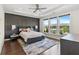 Spacious bedroom with a tray ceiling, large windows, and modern decor, creating a comfortable and inviting atmosphere at 2076 Holtz Ln, Atlanta, GA 30318