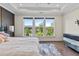 Bright bedroom with floor-to-ceiling windows, a ceiling fan, and modern furniture creating a bright, comfortable space at 2076 Holtz Ln, Atlanta, GA 30318