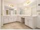 Bathroom featuring a double sink vanity with decorative lighting and ample counter space at 3420 Cranborne, Marietta, GA 30062