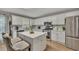 Stylish kitchen featuring white cabinets, a center island, and stainless steel appliances at 131 Banyon Ct, Dallas, GA 30157