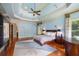 Bright bedroom features hardwood floors and unique wall art at 720 Heards Ferry Rd, Sandy Springs, GA 30328