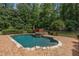 Inviting backyard pool with brick surround and mature landscaping at 450 Dorset Sw Way, Smyrna, GA 30082