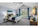 Cozy bedroom with a large window letting in natural light, soft carpet, and modern decor at 3568 Foxworth Ct, Buford, GA 30519
