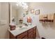 Well-lit bathroom features decorative accents and fresh towels at 3202 Lucky Pl, Conyers, GA 30013