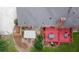 Aerial view of backyard showing the deck, patio and landscaping at 2202 Springdale Dr, Snellville, GA 30078