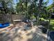 Outdoor living space with a wood deck and string lights, great for entertaining or relaxing in the backyard at 1482 Whitfield Se St, Smyrna, GA 30080