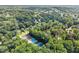 Aerial view of neighborhood featuring a community pool, tennis courts and mature tree coverage at 1655 Oak Crest Ct, Marietta, GA 30066