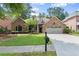 Charming single-story brick home with well-manicured lawn, two car garage, and inviting front porch at 1065 Beacon Hill Xing, Alpharetta, GA 30005