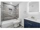 Modern bathroom featuring a tub/shower and vanity sink at 1978 Ethel Ln, Decatur, GA 30032