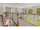 Bright upstairs hallway with natural light and neutral tones, offering a view down to the living room at 1170 Shellnut Trl, Hoschton, GA 30548