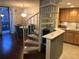 Cozy living space featuring a spiral staircase, wood floors, and dining area at 1130 Piedmont Ne Ave # 404, Atlanta, GA 30309