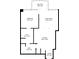 Layout showing a bedroom, living room, kitchen, bath, WIC, and balcony with dimensions at 400 W Peachtree St # 2108, Atlanta, GA 30308