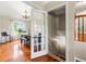 Elegant dining room with hardwood floors and modern decor, ideal for hosting dinners and special occasions at 71 Barrington Dr, Hiram, GA 30141
