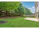Spacious backyard with mature trees provides shade and privacy from neighbors at 5430 Breckinridge Ln, Cumming, GA 30040