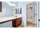 Bathroom featuring vanity, tile floor, and access to a tub-shower at 5430 Breckinridge Ln, Cumming, GA 30040