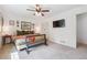 Bedroom featuring a ceiling fan, tv, and view of the outdoors at 2220 Williams Ln, Cumming, GA 30028
