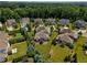 Aerial view of a neighborhood featuring grassy lawns, mature landscaping, and well-maintained homes at 4430 Alister Park Dr, Cumming, GA 30040