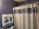 Bathroom featuring a vanity with unique shower curtain with coordinating towel set at 3939 Craggy Perch, Douglasville, GA 30135