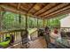 Covered deck with wood flooring, equipped with seating and grilling area, great for entertaining at 172 White Rose Ln, Temple, GA 30179