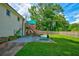 Backyard with wooden deck that has stairs leading to the ground-level backyard at 2200 Glendale Dr, Atlanta, GA 30032