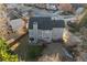 Overhead view of the backyard, patio, and surrounding neighborhood at 4055 Inman Park Ln, Buford, GA 30519