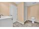 Functional bathroom with a single vanity and a shower at 4055 Inman Park Ln, Buford, GA 30519