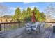 Outdoor deck with dining furniture and tree views at 4055 Inman Park Ln, Buford, GA 30519