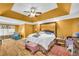 Main bedroom with hardwood floors and ceiling fan at 4055 Inman Park Ln, Buford, GA 30519